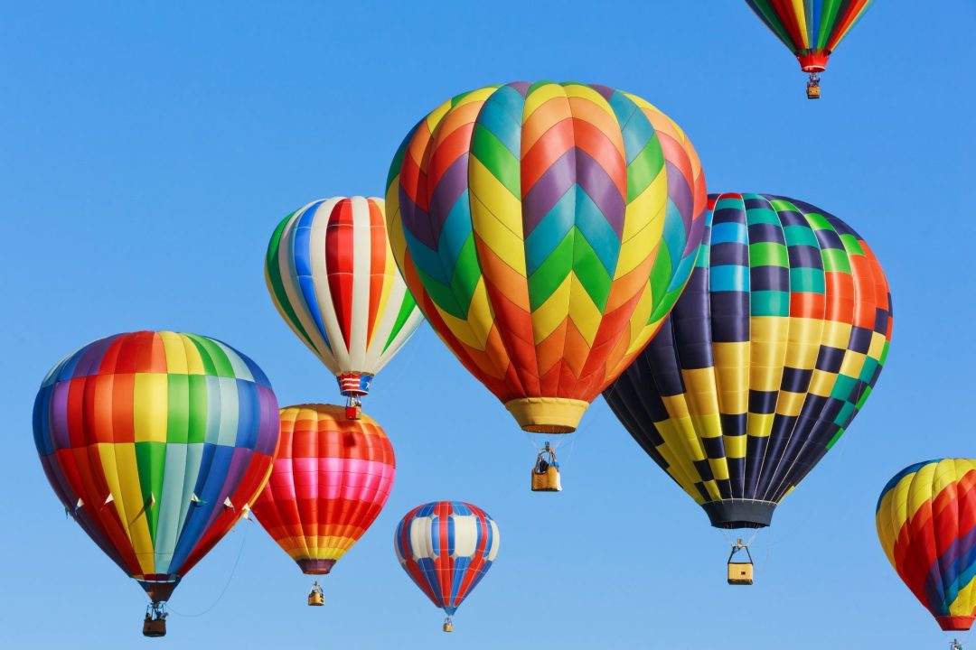 Colorful hot air balloons in the sky