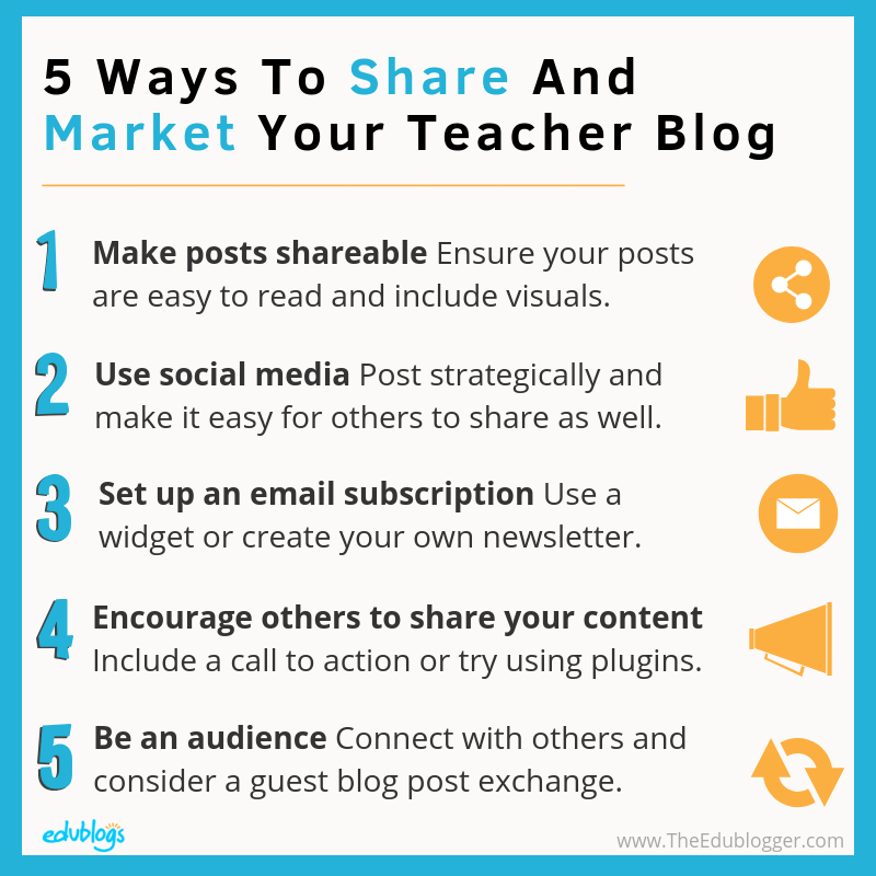 5 Ways To Share And Market Your Teacher Blog The Edublogger