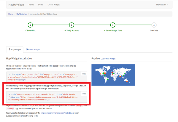 Copy Clustrmap embed code