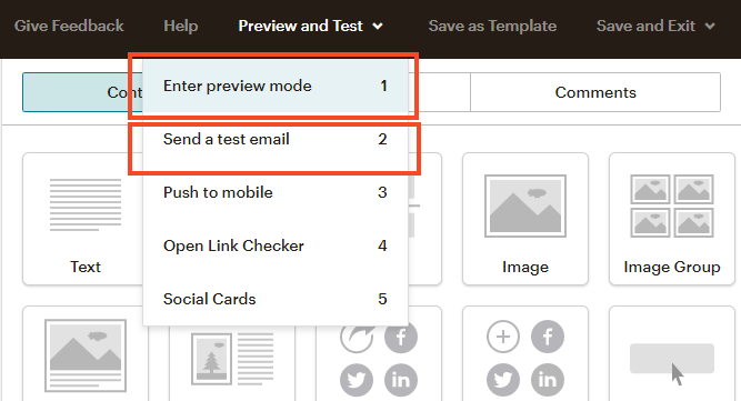 Preview or test your email