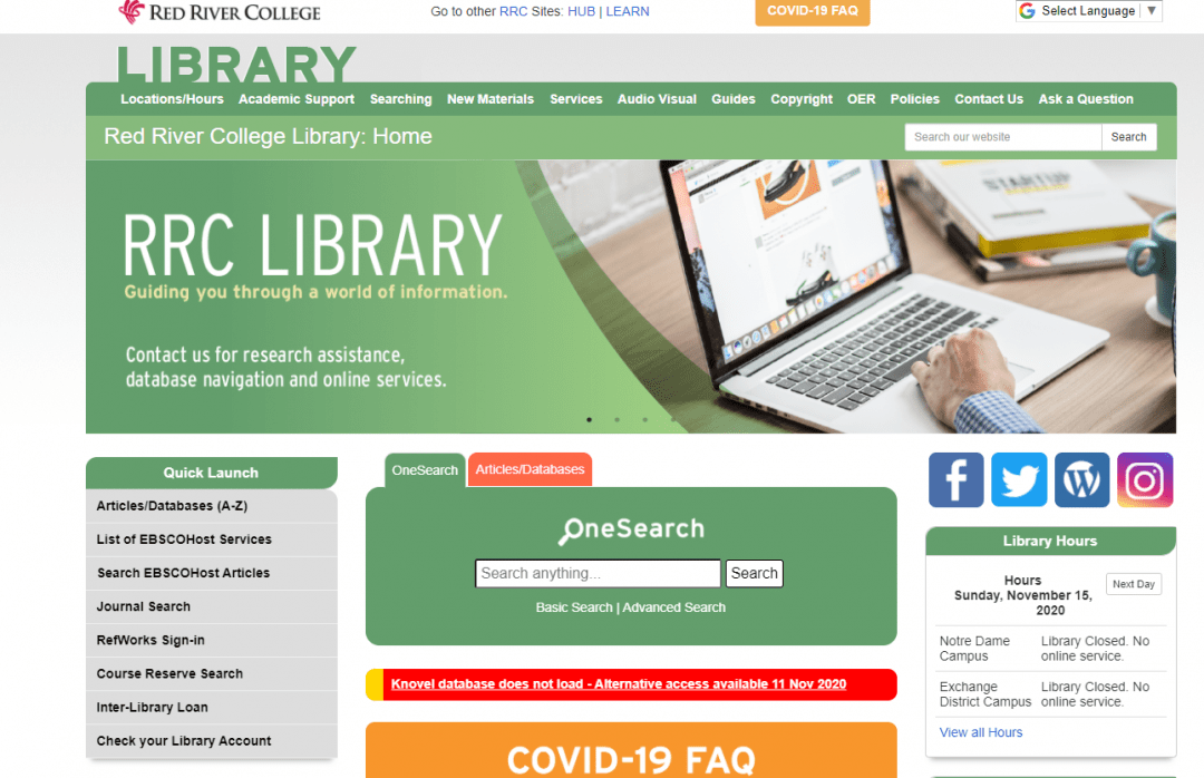  Red River College Library screenshot